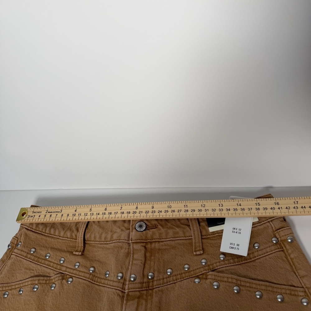 Abercrombie & Fitch Curve Love Tan Studded Mini Skirt - Picture 16 of 16
